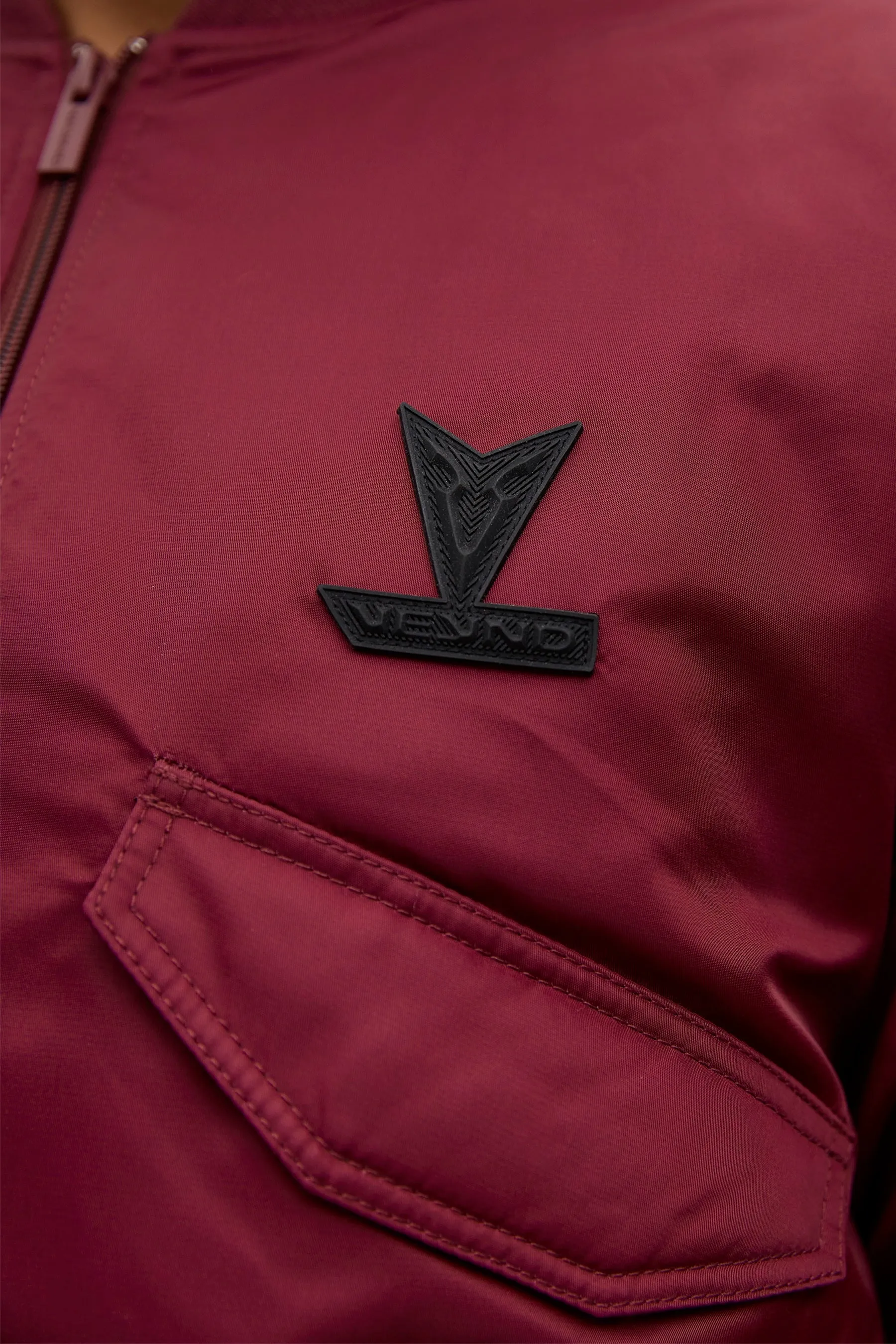 V_FLYTE BOXY BOMBER JACKET - Burgundy