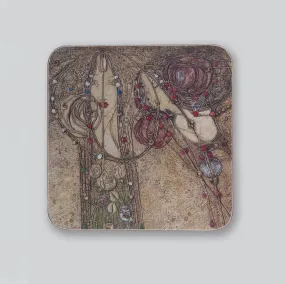 White Rose and Red Rose Coaster