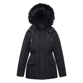 Women's Parka Jacket with Faux Fur Hood